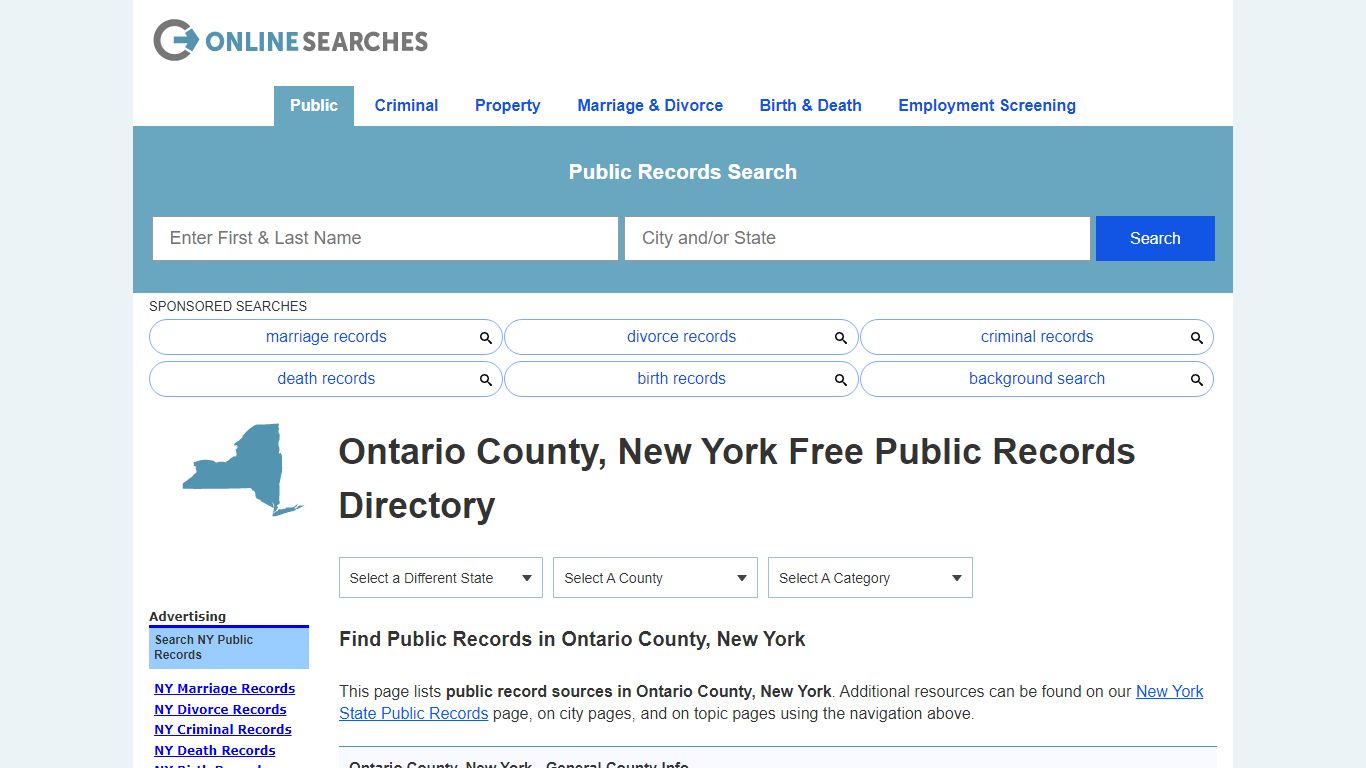 Ontario County, New York Public Records Directory